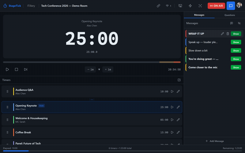 The operator numpad showing adjustment mode buttons